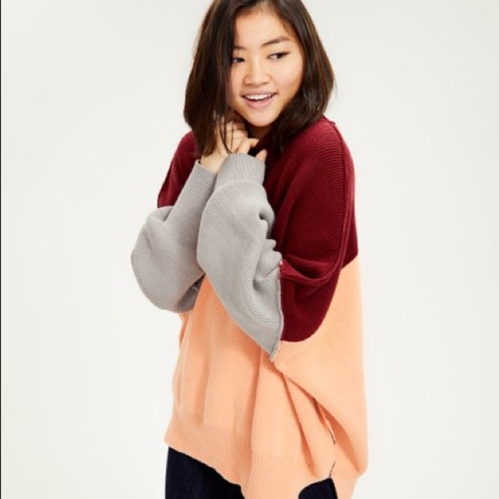 Free People Color Block Sweater